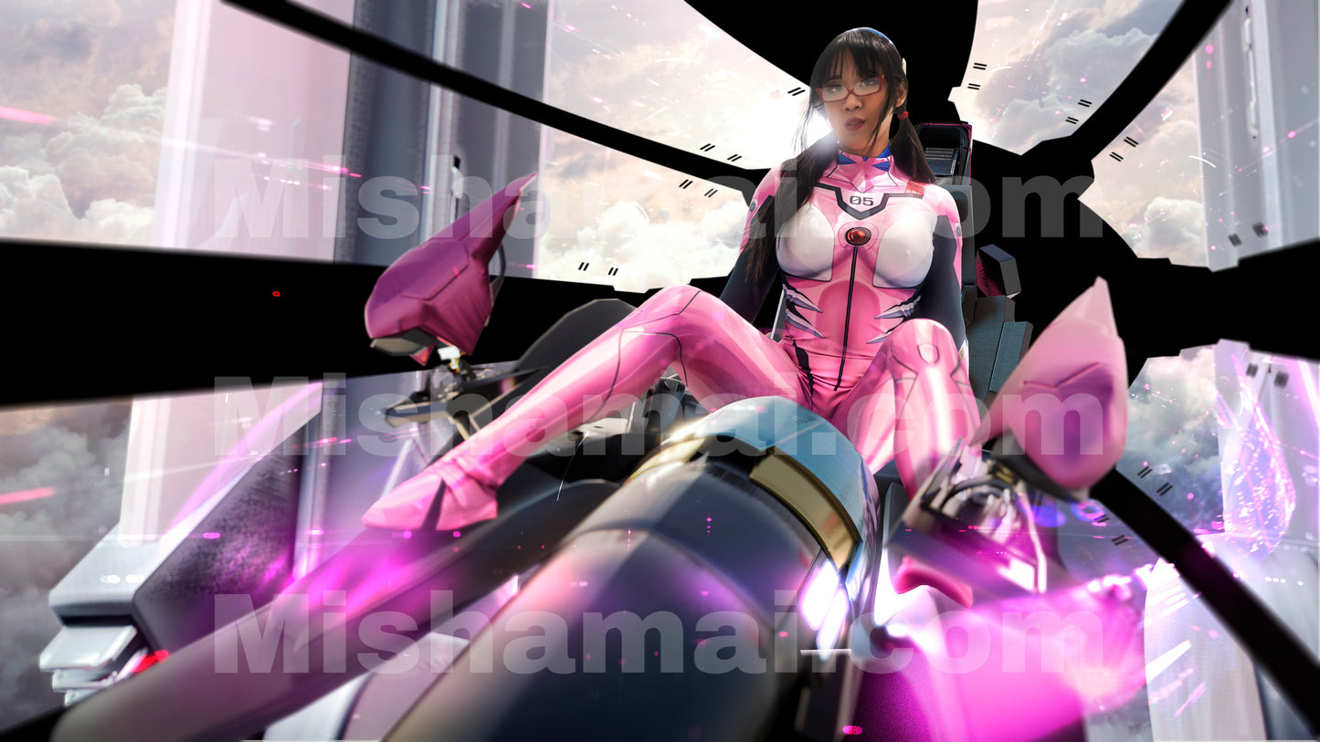Mari from Evangelion Front Cockpit Print