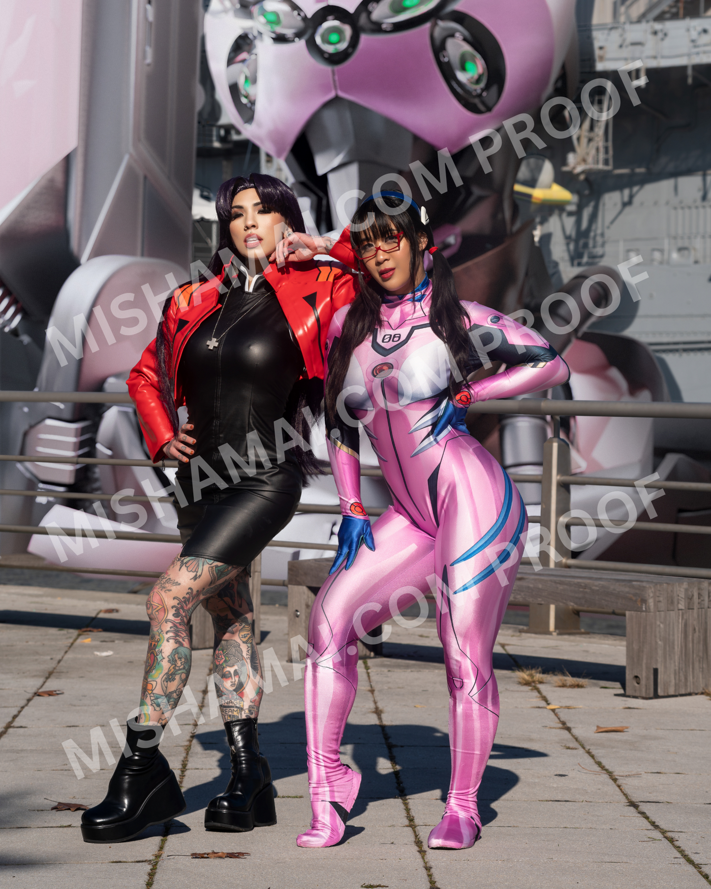 Mari & Misato from Evangelion ft. Neptune - 8" x 10" Signed Print